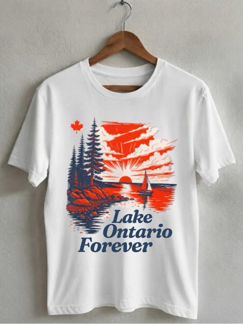Lake Ontario Forever White Graphic Tee